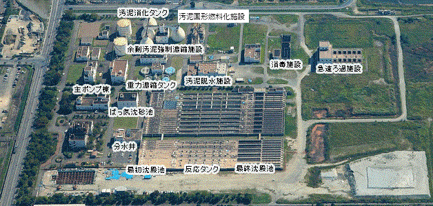芦田川浄化センターの航空写真