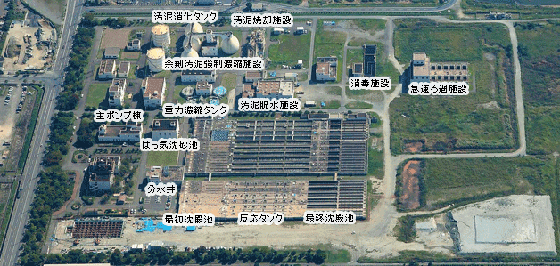 芦田川浄化センターの航空写真